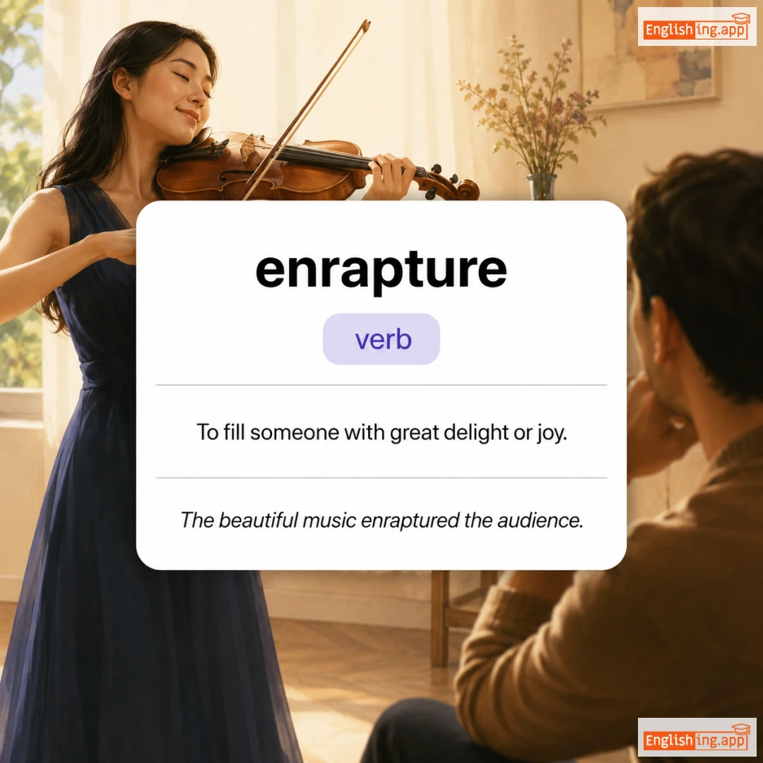 enrapture definition card — visual illustration of the meaning