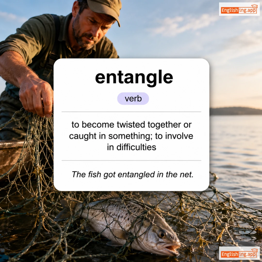 entangle definition card — visual illustration of the meaning