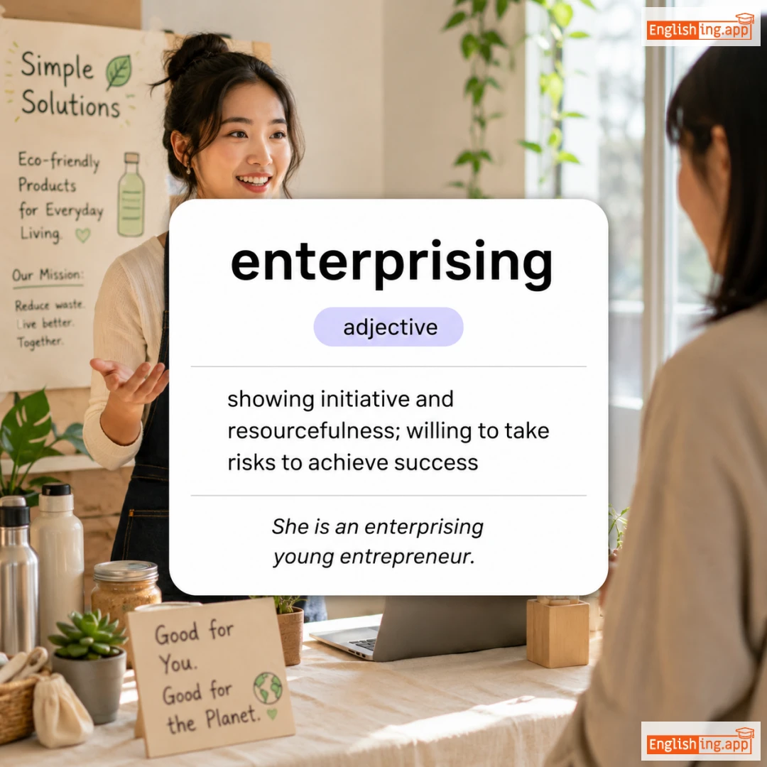 enterprising definition card — visual illustration of the meaning