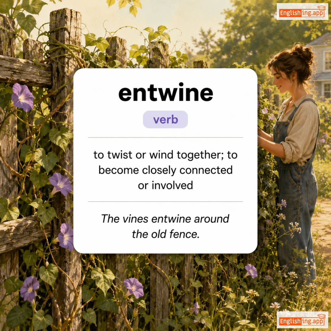 entwine definition card — visual illustration of the meaning