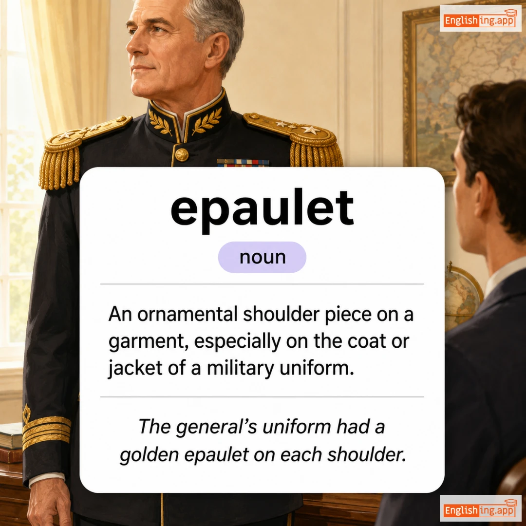 epaulet definition card — visual illustration of the meaning