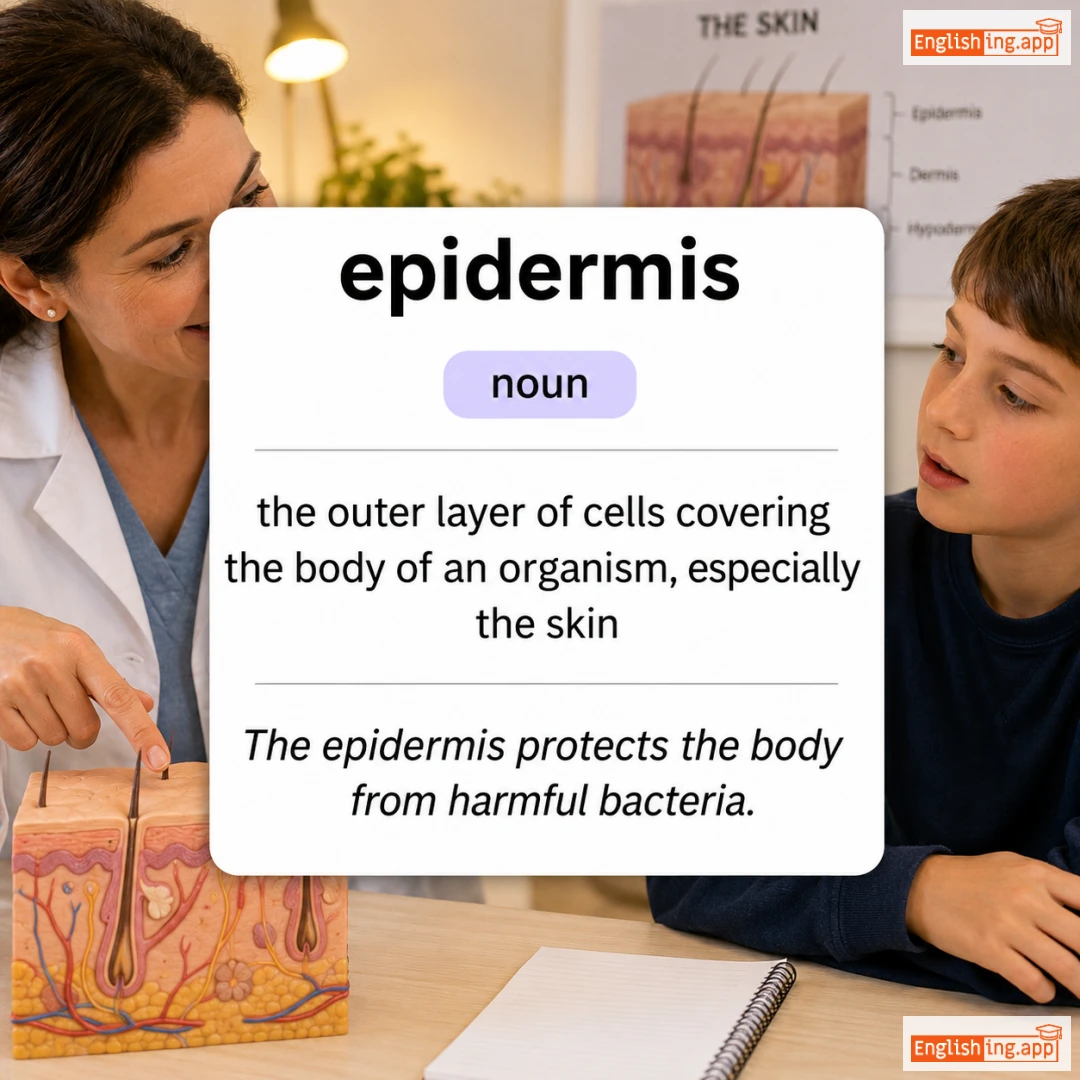 epidermis definition card — visual illustration of the meaning