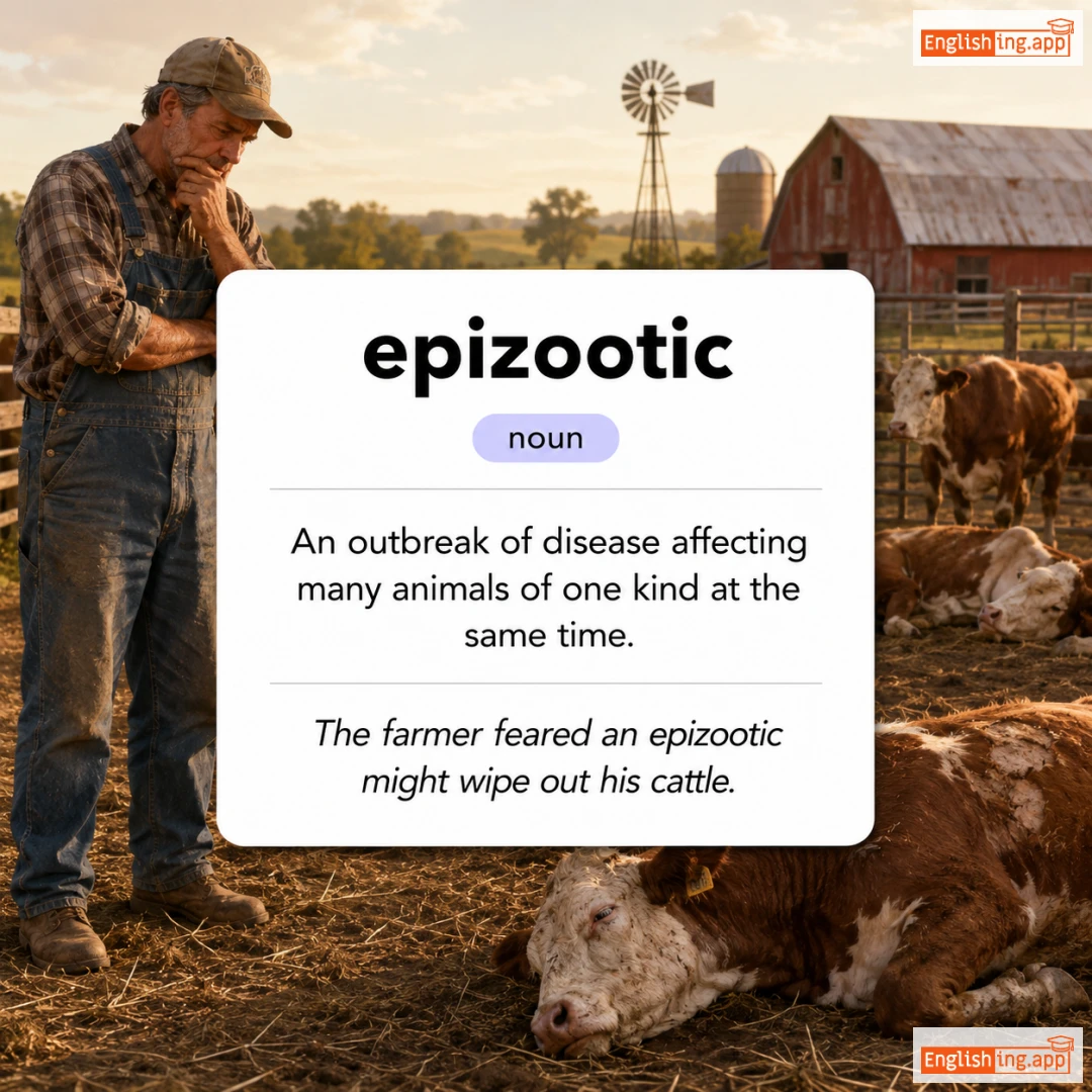 epizootic definition card — visual illustration of the meaning