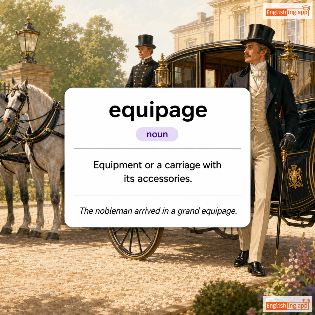 equipage definition card — visual illustration of the meaning