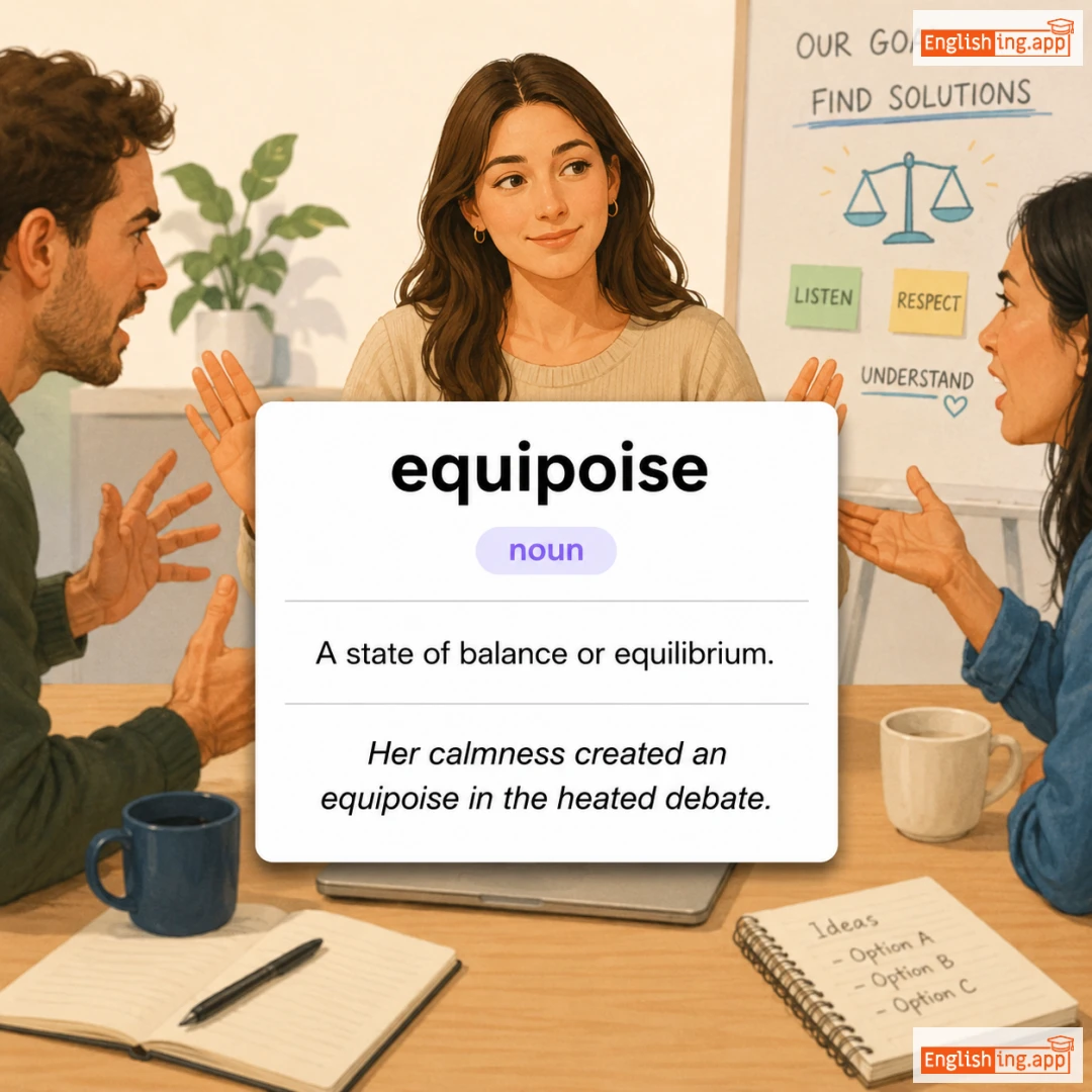 equipoise definition card — visual illustration of the meaning
