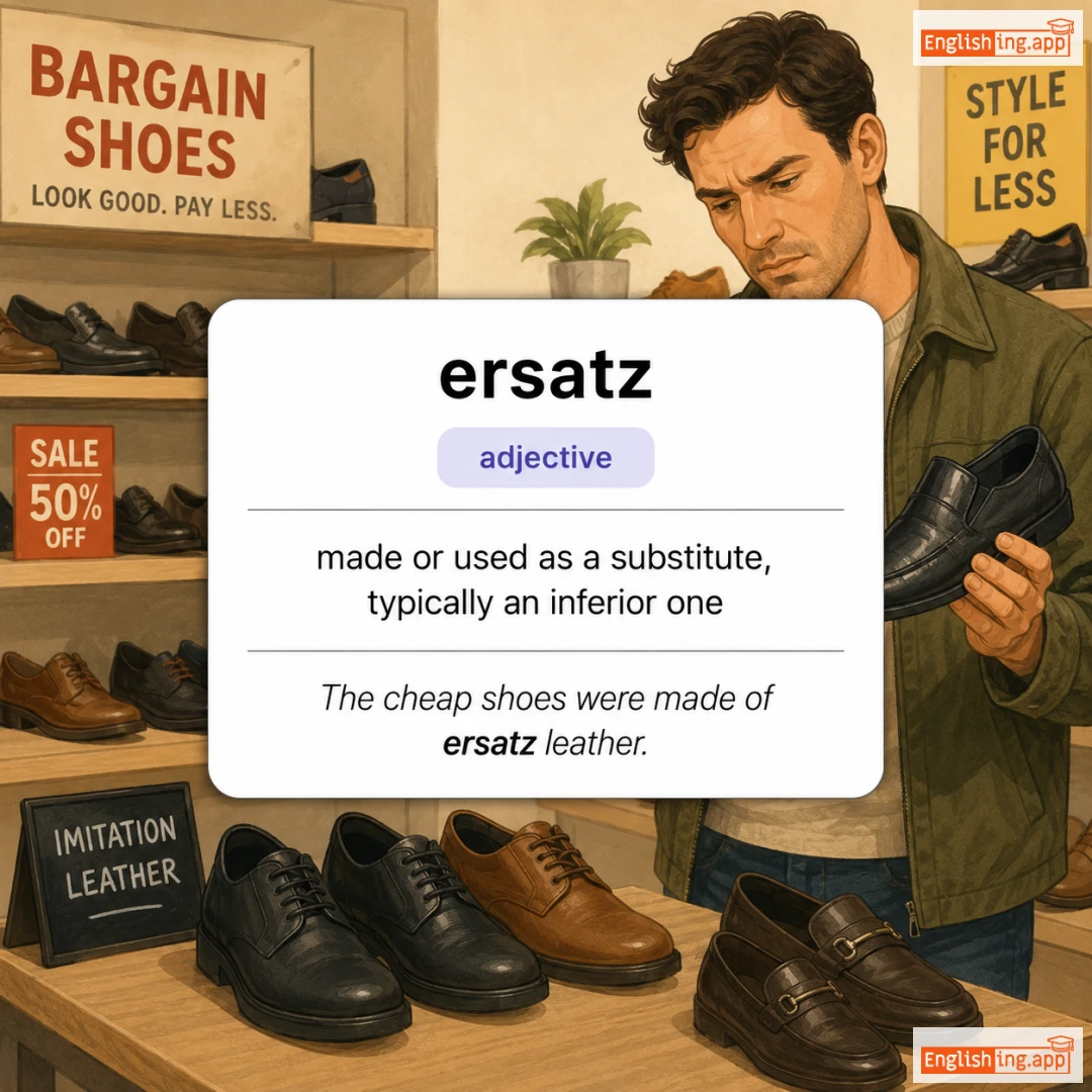 ersatz definition card — visual illustration of the meaning