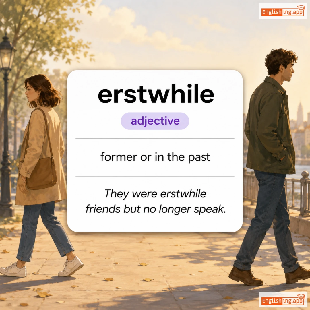 erstwhile definition card — visual illustration of the meaning