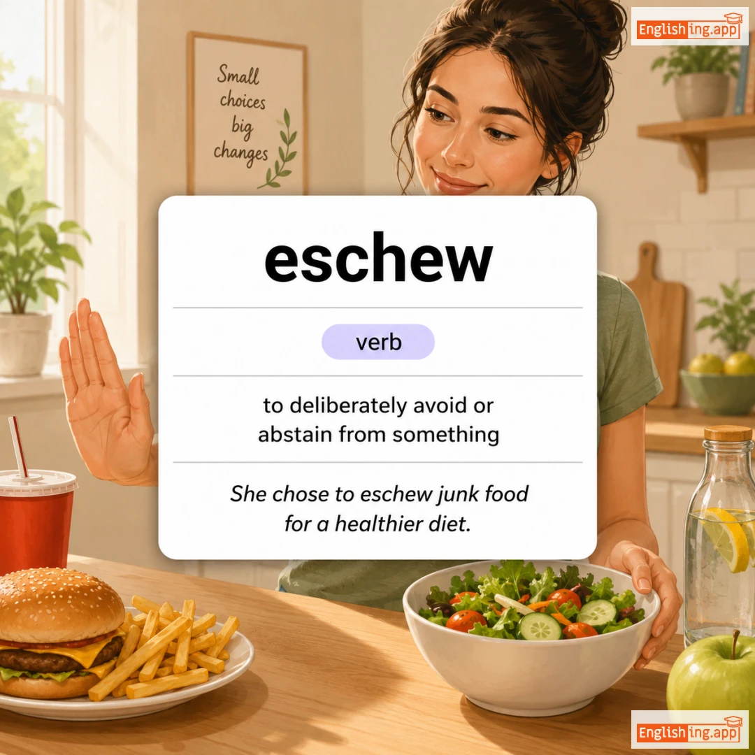eschew definition card — visual illustration of the meaning
