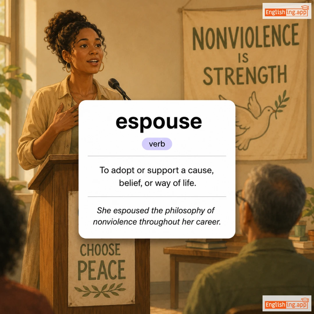 espouse definition card — visual illustration of the meaning