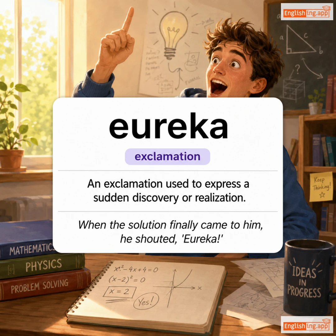eureka definition card — visual illustration of the meaning