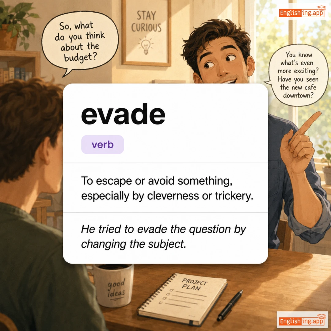 evade definition card — visual illustration of the meaning
