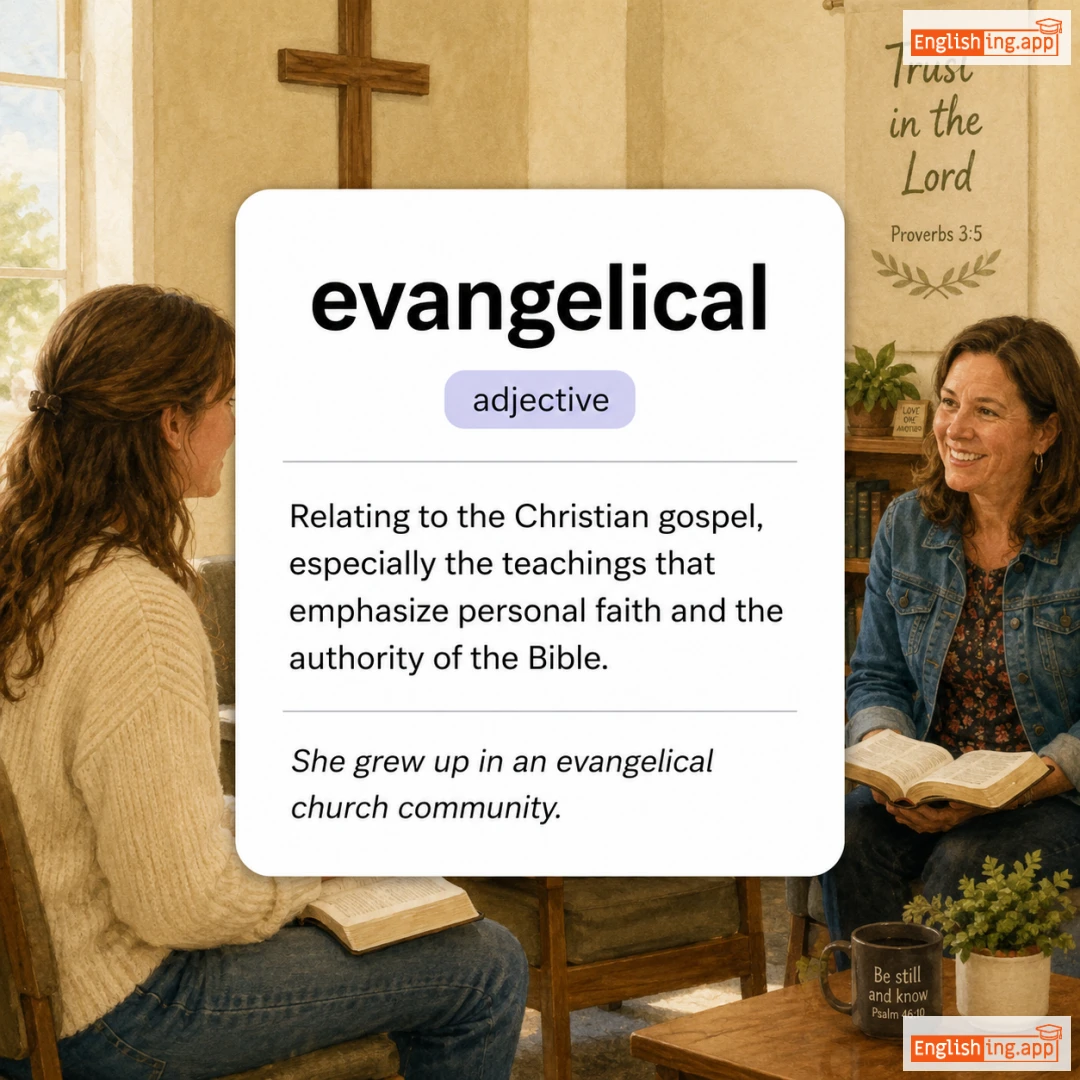 evangelical definition card — visual illustration of the meaning