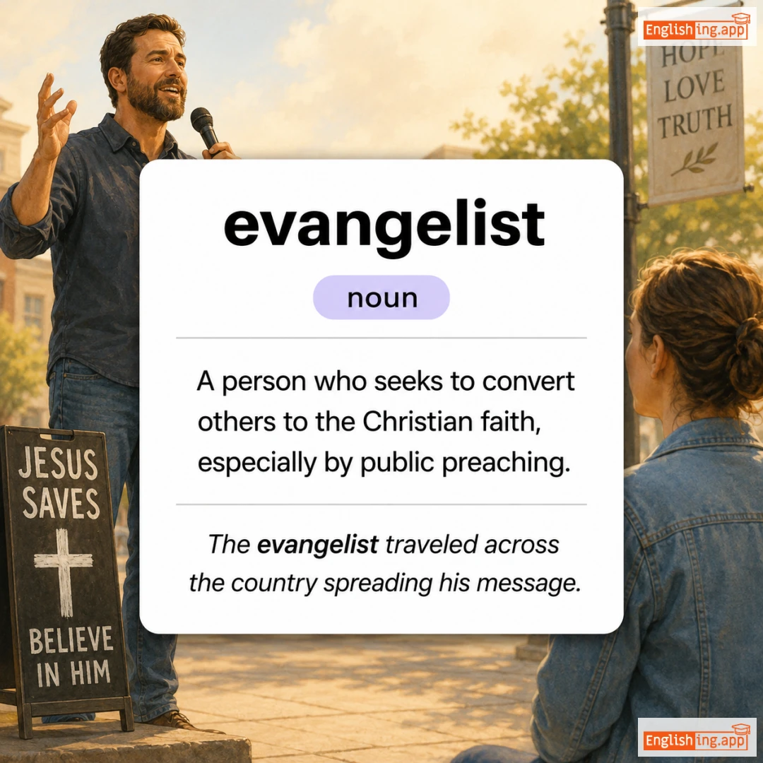 evangelist definition card — visual illustration of the meaning