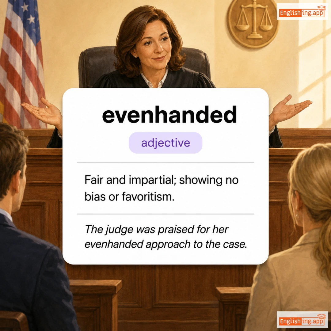 evenhanded definition card — visual illustration of the meaning