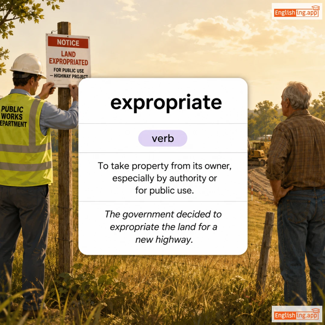 expropriate definition card — visual illustration of the meaning