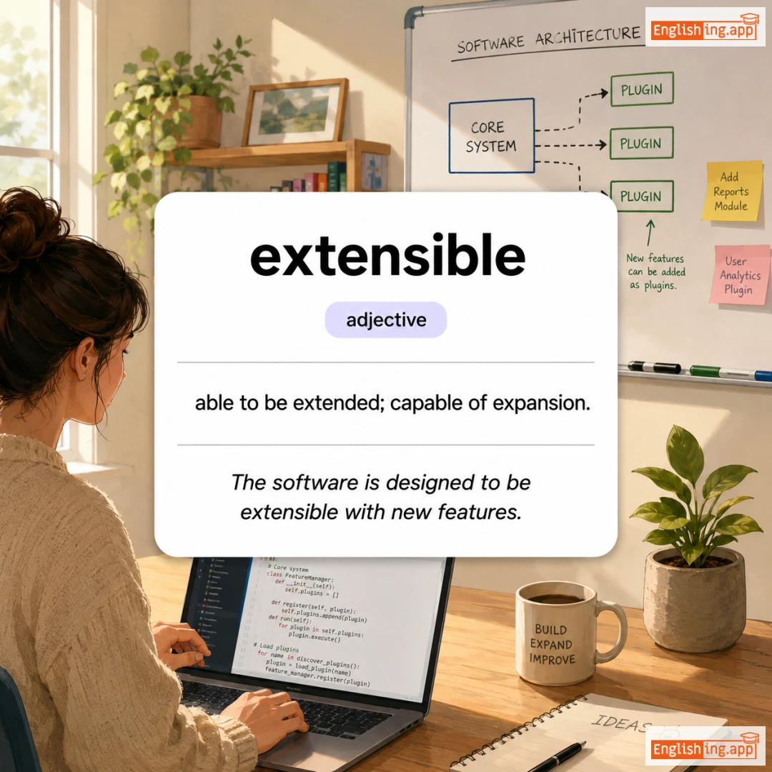 extensible definition card — visual illustration of the meaning