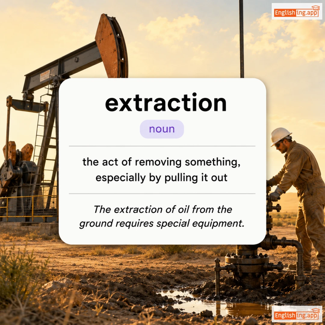 extraction definition card — visual illustration of the meaning