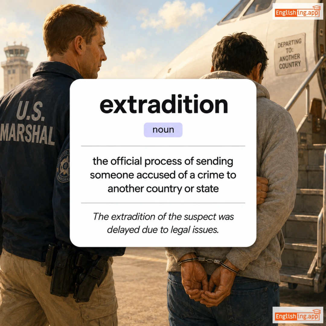 extradition definition card — visual illustration of the meaning