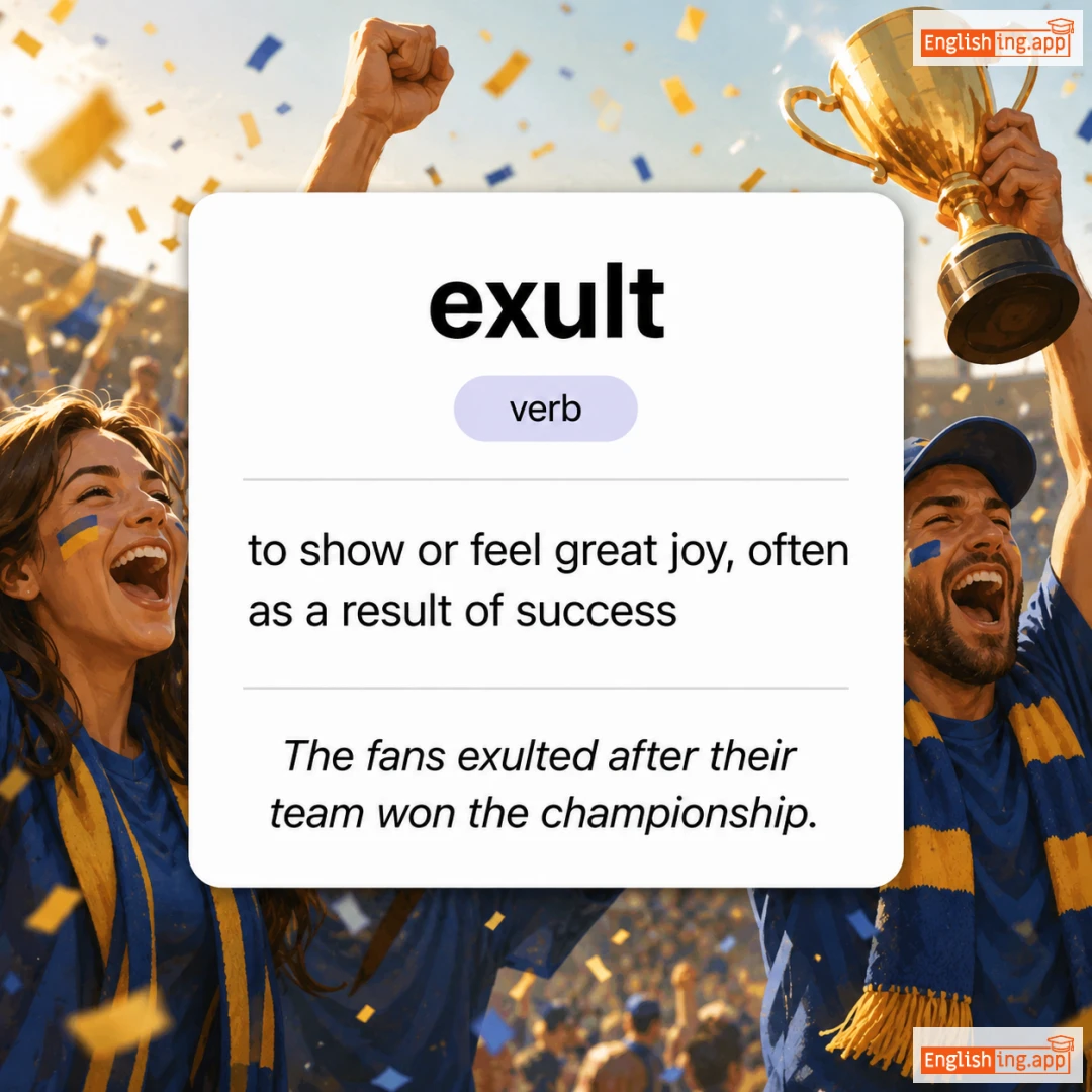 exult definition card — visual illustration of the meaning