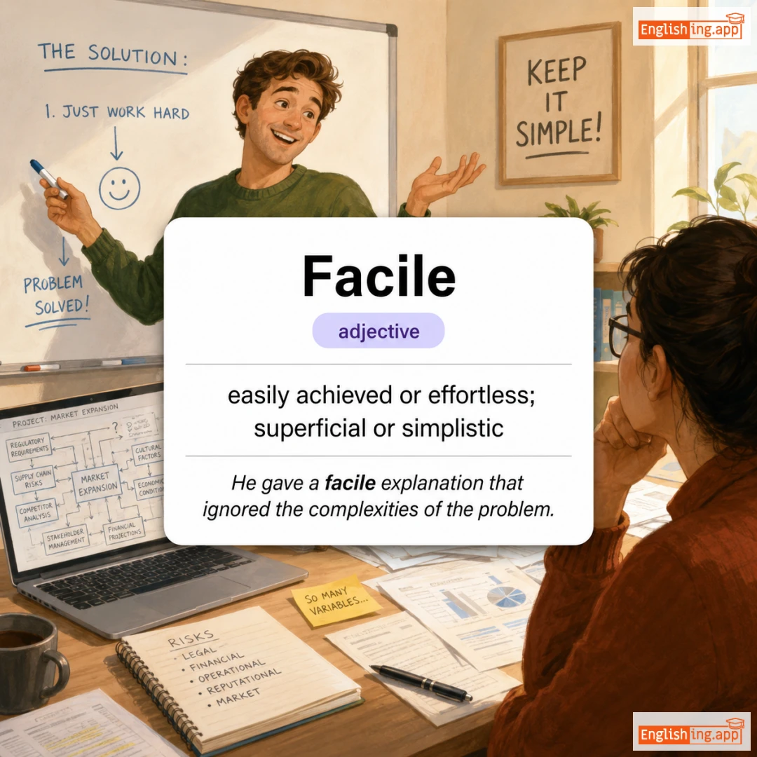 Facile definition card — visual illustration of the meaning