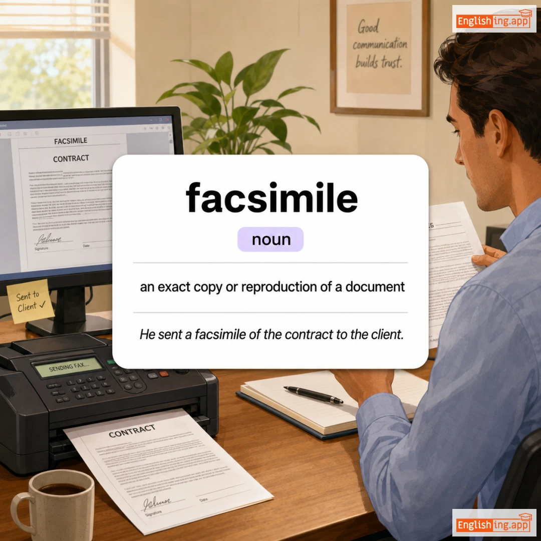 facsimile definition card — visual illustration of the meaning