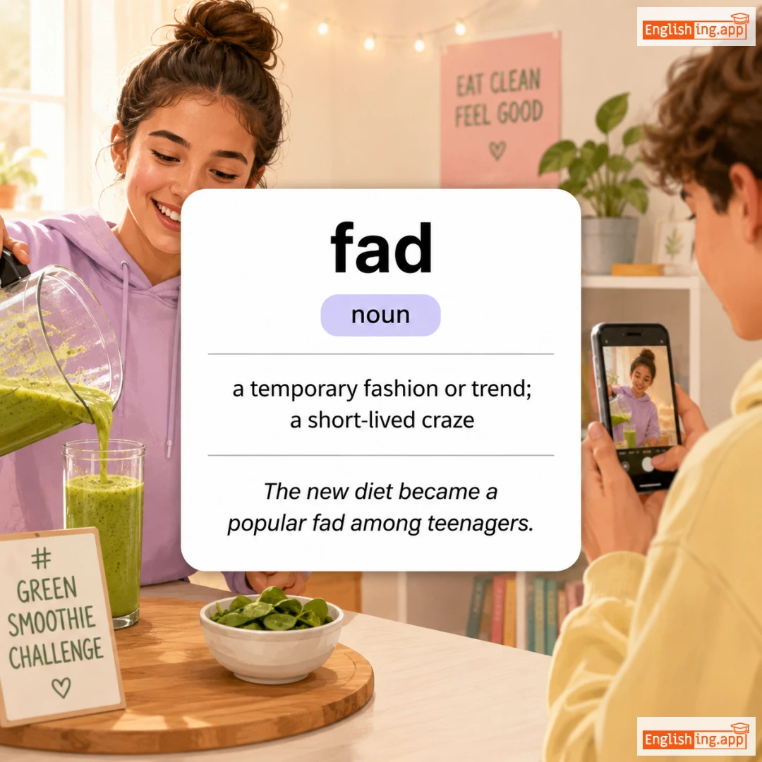 fad definition card — visual illustration of the meaning