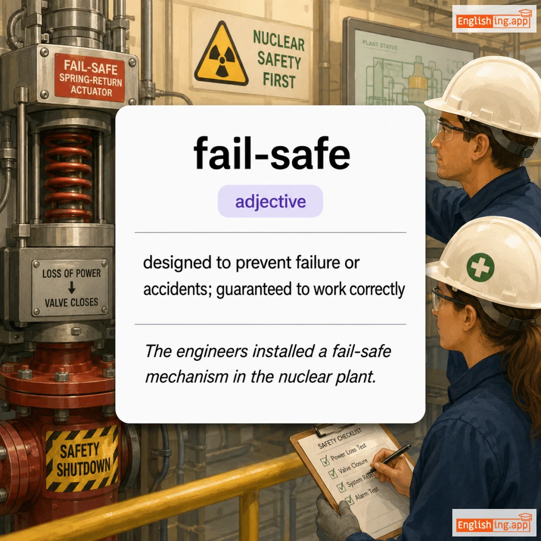 fail-safe definition card — visual illustration of the meaning
