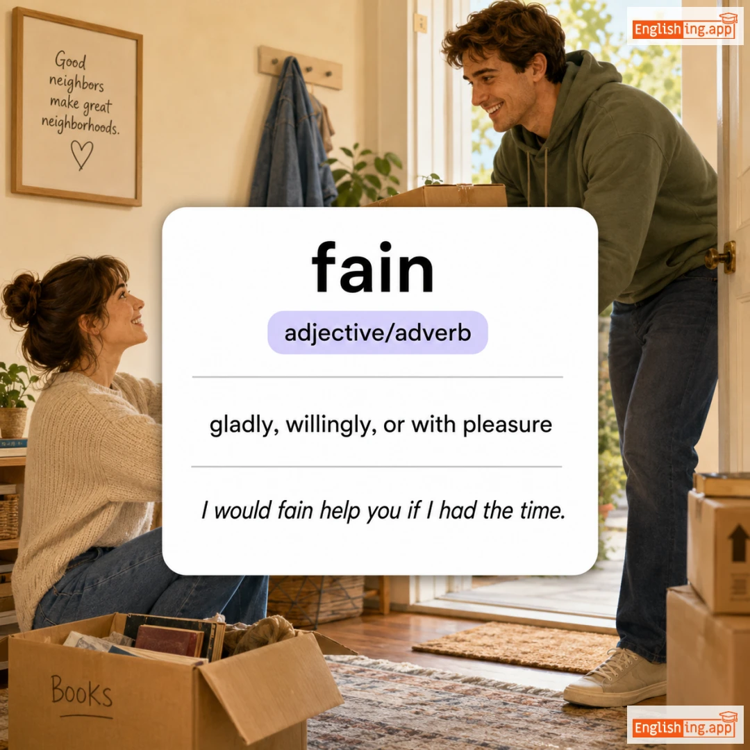 fain definition card — visual illustration of the meaning