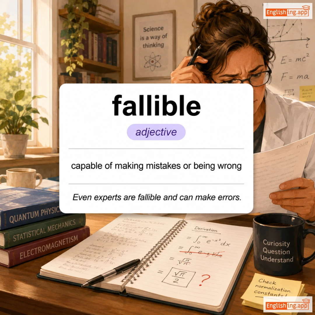 fallible definition card — visual illustration of the meaning