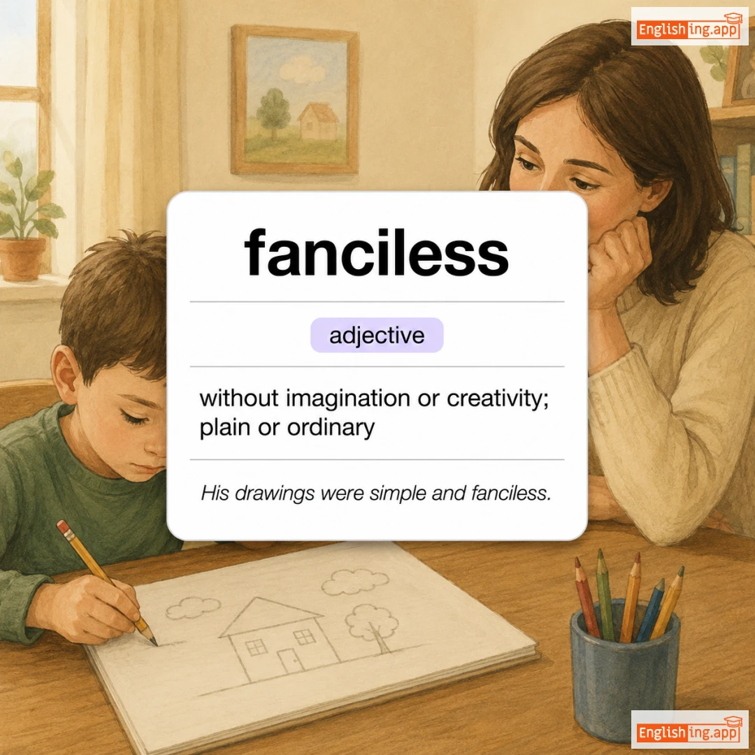 fanciless definition card — visual illustration of the meaning