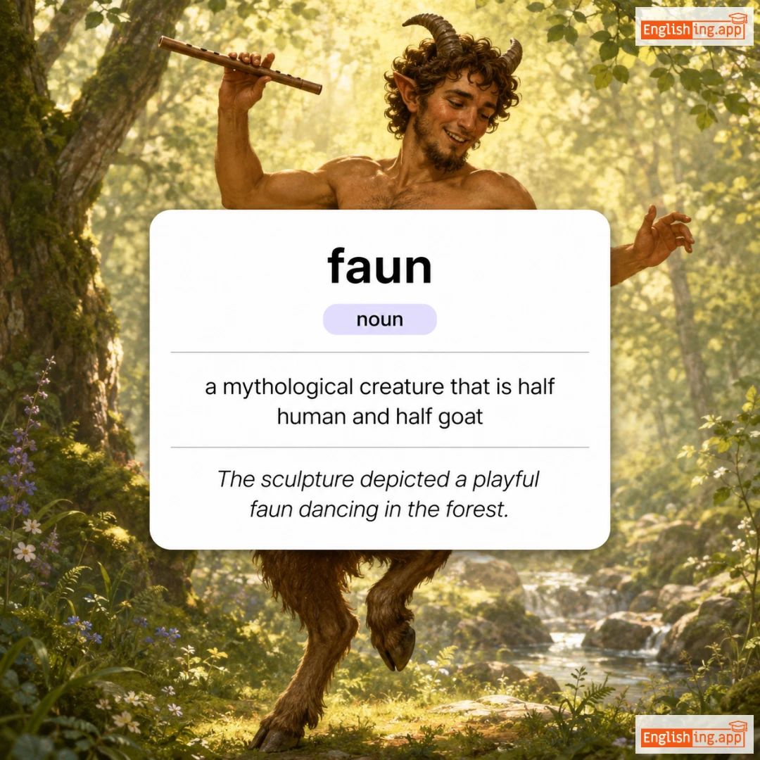 faun definition card — visual illustration of the meaning