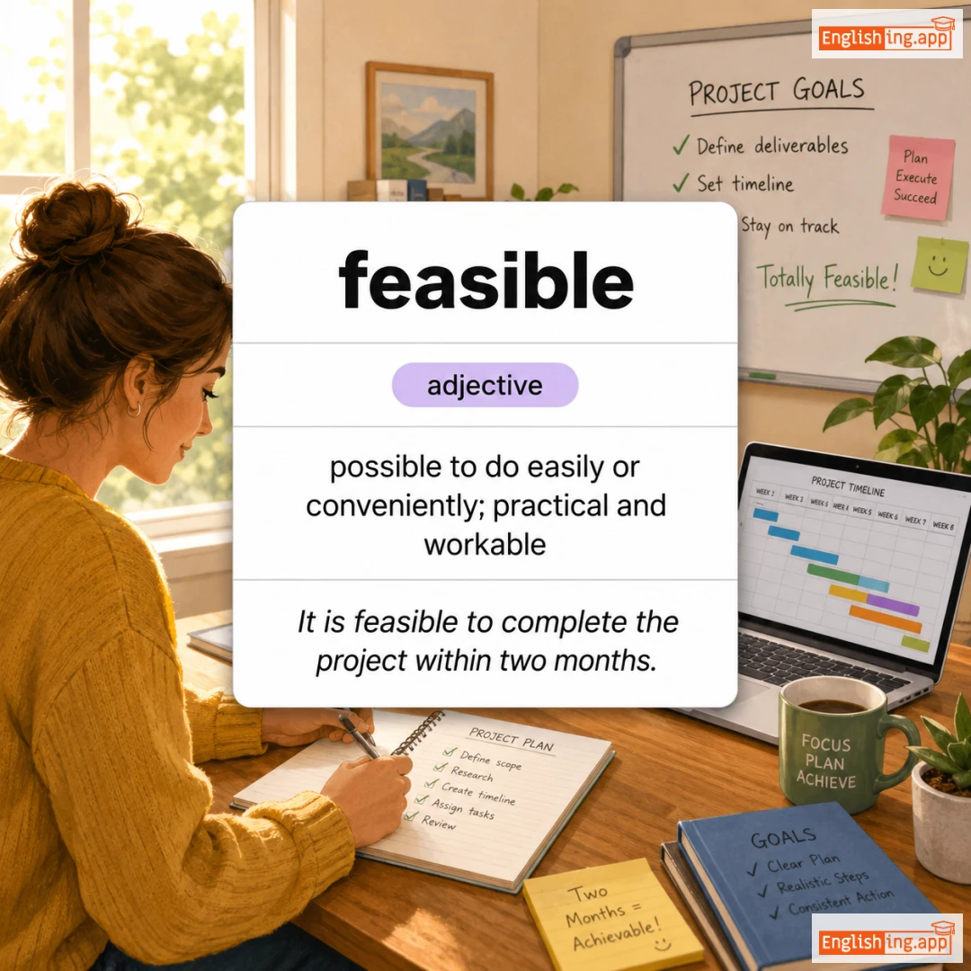 feasible definition card — visual illustration of the meaning