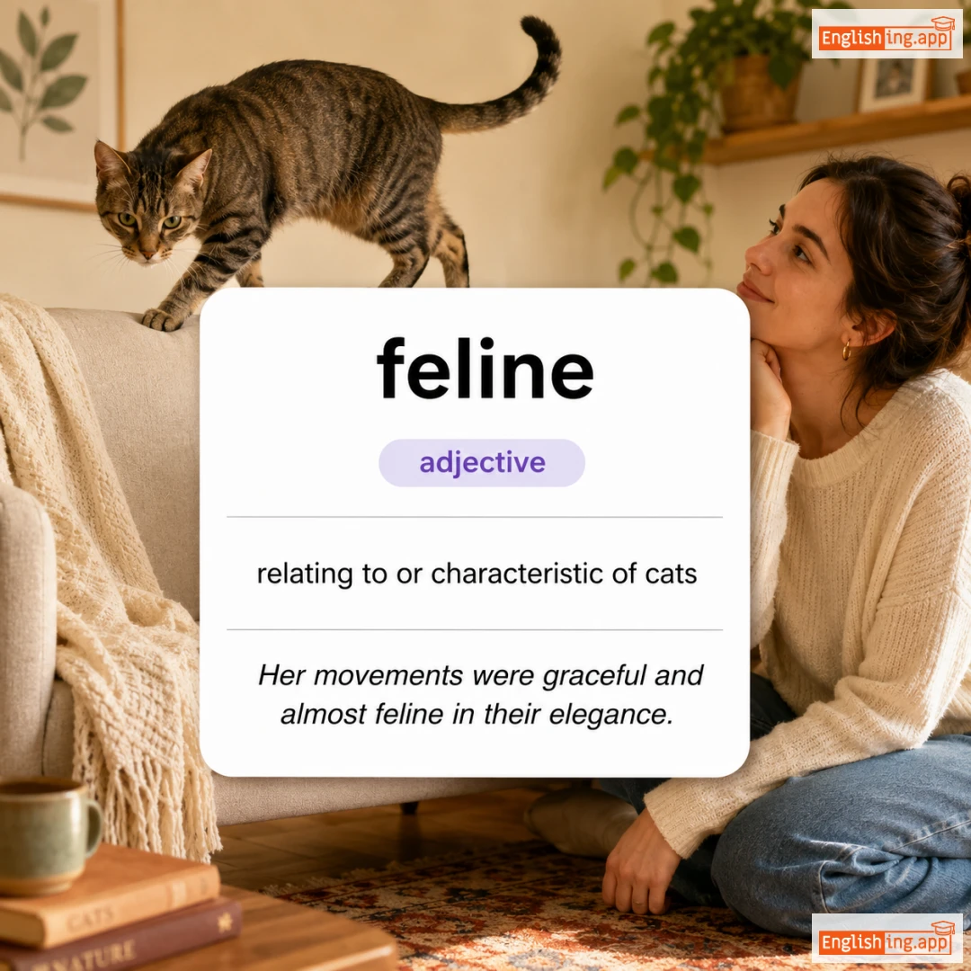 feline definition card — visual illustration of the meaning