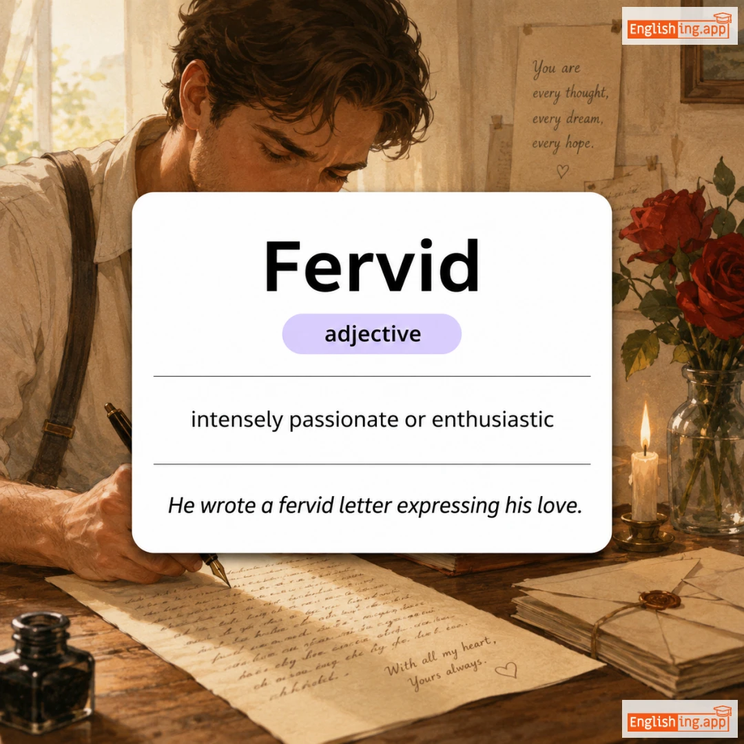 Fervid definition card — visual illustration of the meaning