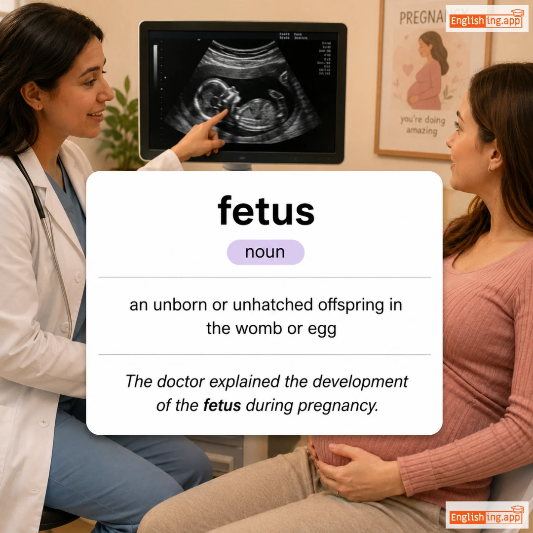 fetus definition card — visual illustration of the meaning