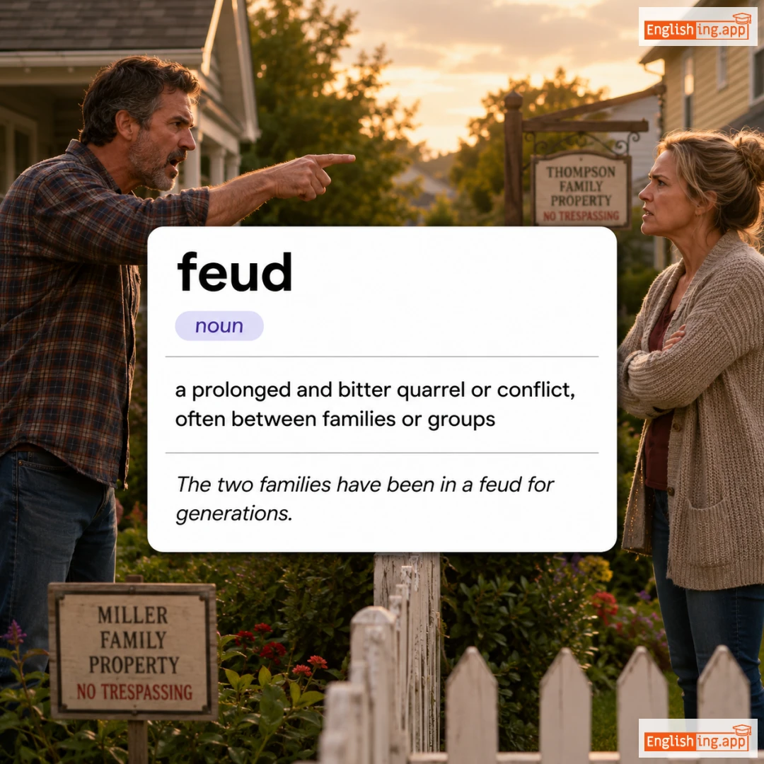 feud definition card — visual illustration of the meaning