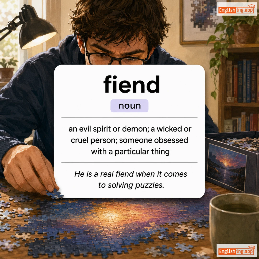 fiend definition card — visual illustration of the meaning
