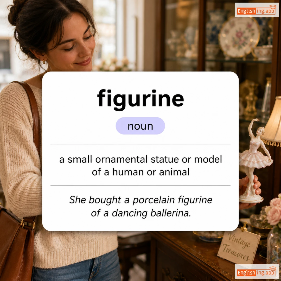figurine definition card — visual illustration of the meaning