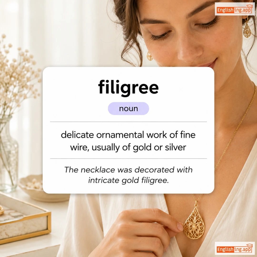 filigree definition card — visual illustration of the meaning