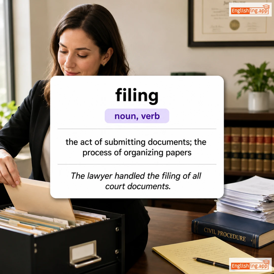 filing definition card — visual illustration of the meaning