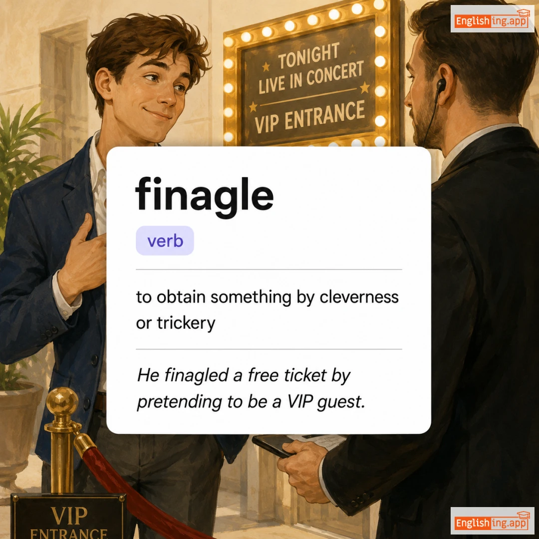 finagle definition card — visual illustration of the meaning