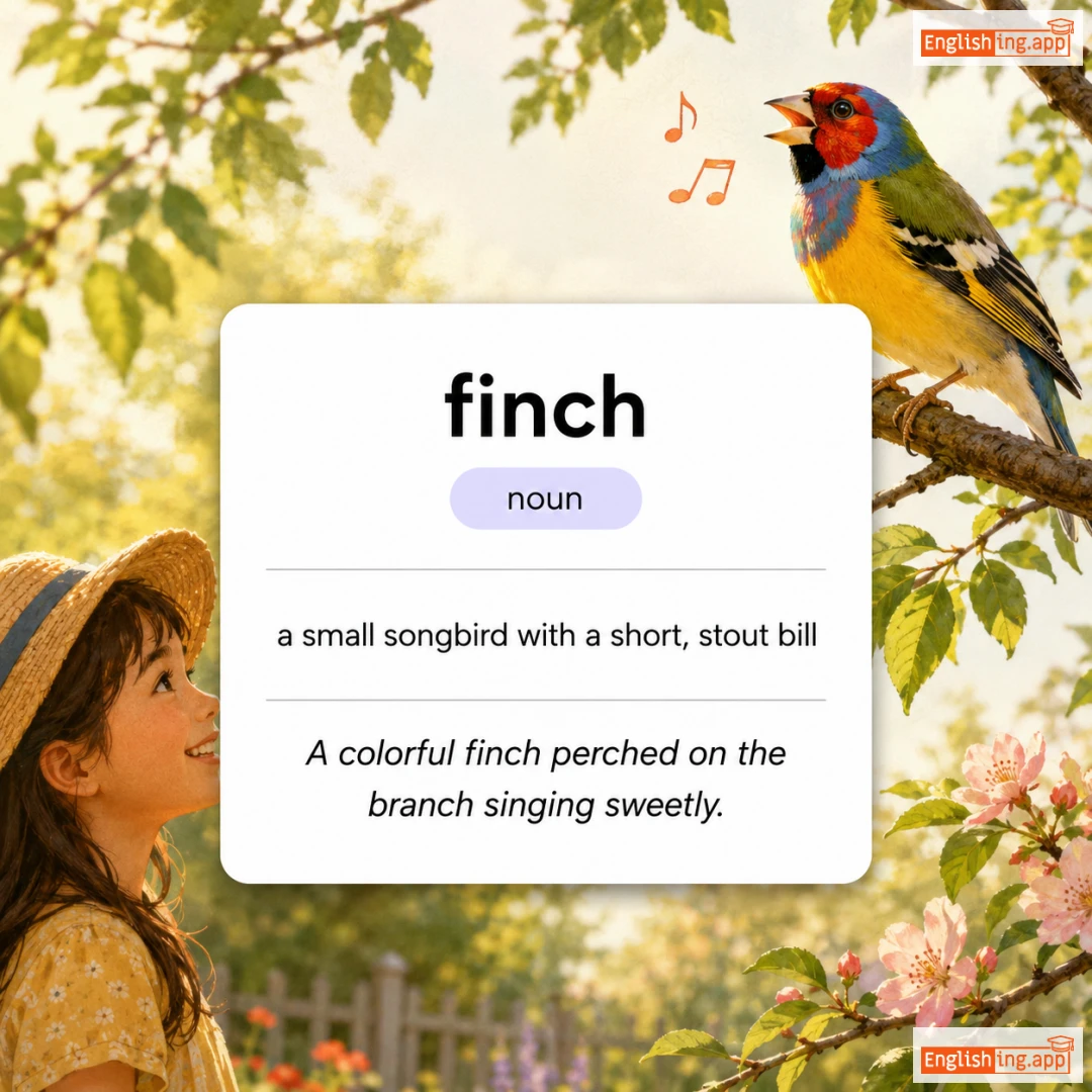 finch definition card — visual illustration of the meaning