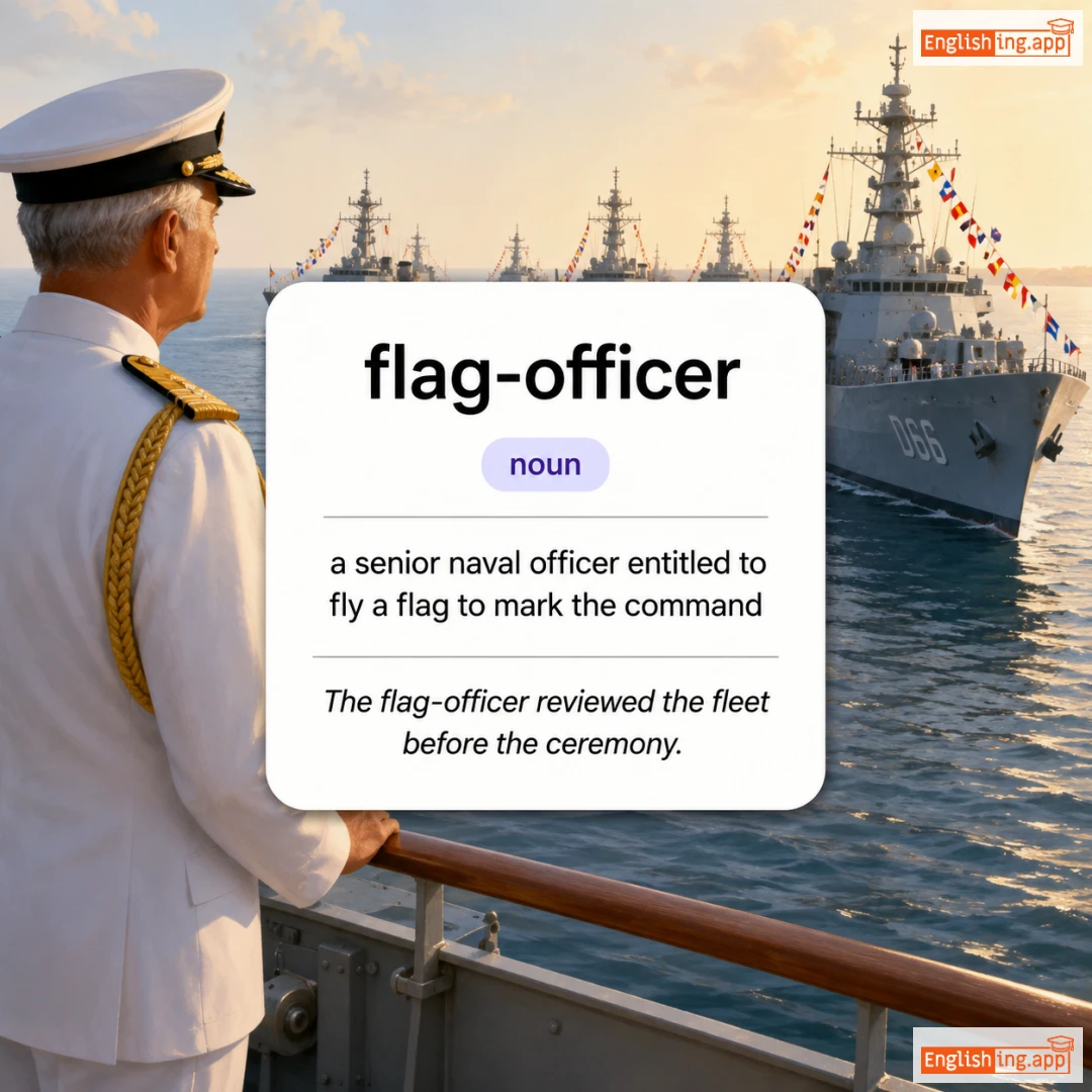 flag-officer definition card — visual illustration of the meaning