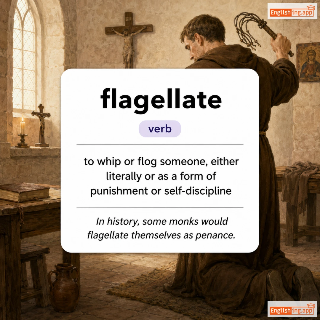 flagellate definition card — visual illustration of the meaning