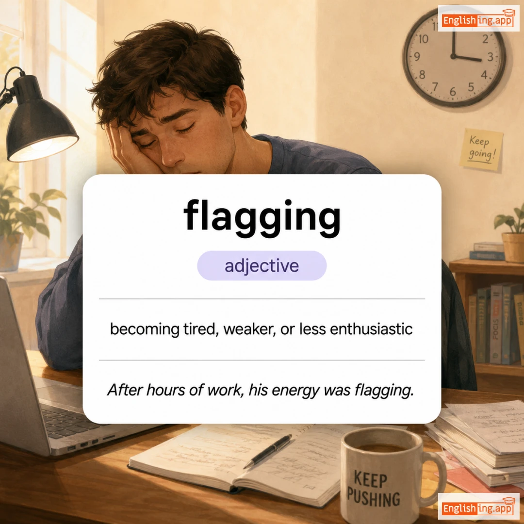 flagging definition card — visual illustration of the meaning