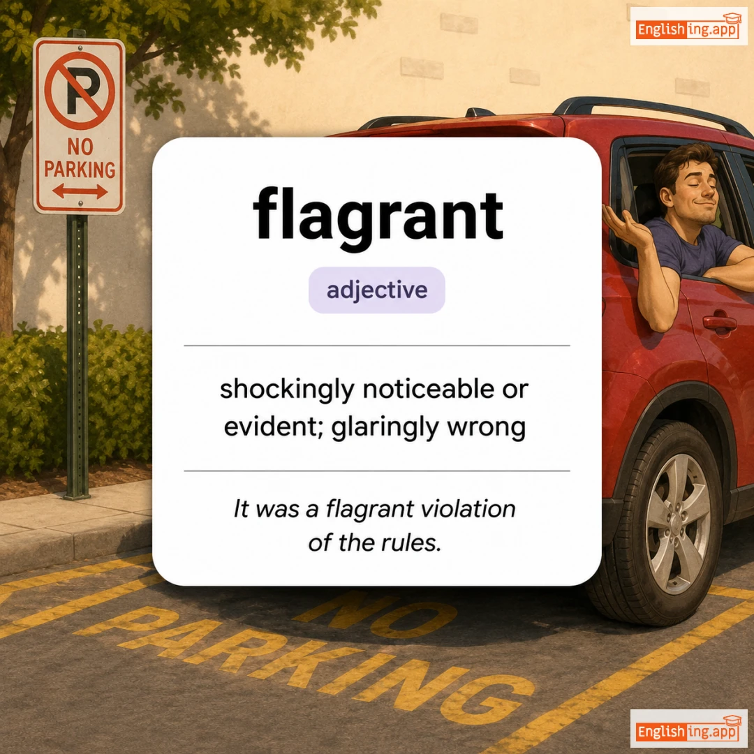 flagrant definition card — visual illustration of the meaning