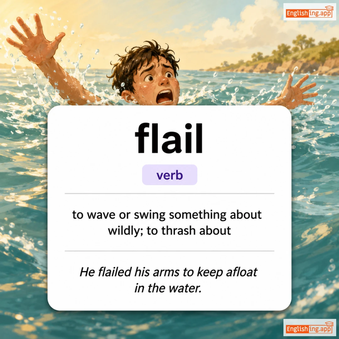 flail definition card — visual illustration of the meaning