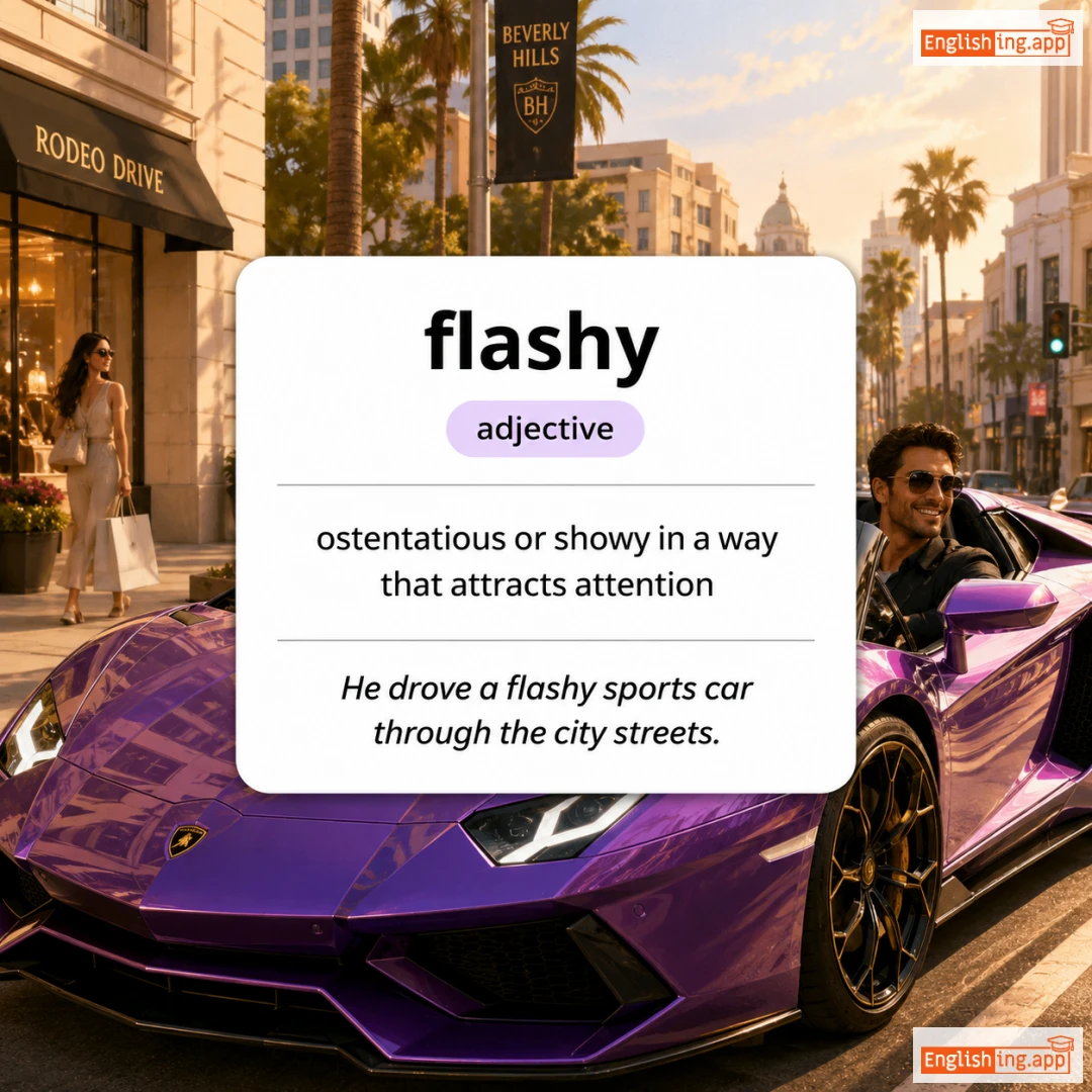 flashy definition card — visual illustration of the meaning