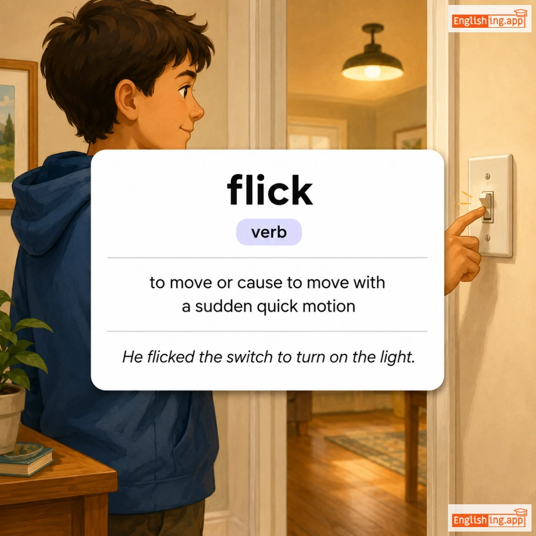 flick definition card — visual illustration of the meaning