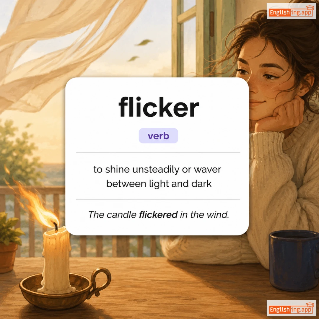 flicker definition card — visual illustration of the meaning